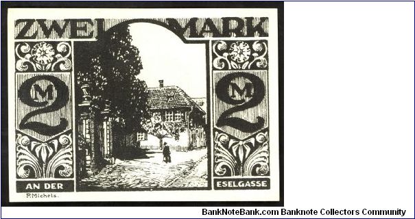 Germany Notgeld Paderborn 2 Mark 1921 L1015e. Banknote