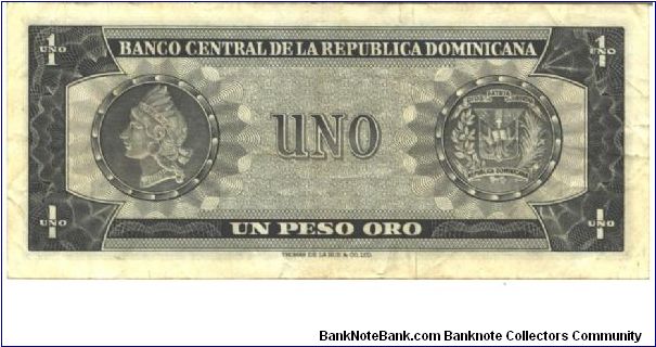 Banknote from Dominican Republic year 19641973