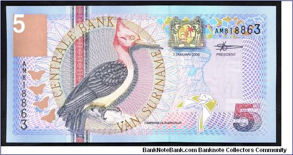 Suriname 5 Gulden 2000 P146. Banknote