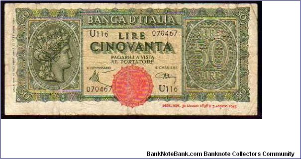 50 Lire
Pk 74 Banknote