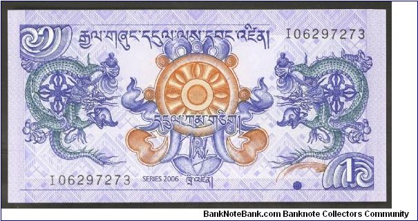 Bhutan 1 Ngultrum 2006 PNEW. Banknote