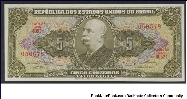 Brazil 5 Cruzeiros 1964 P176d. Banknote