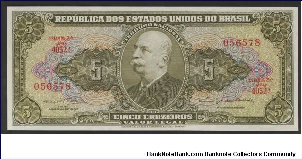 Brazil 5 Cruzeiros 1964 P176d. Banknote