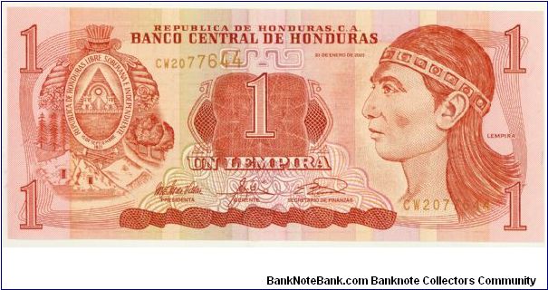 Honduras 1 Lempira 2003 P84. Banknote