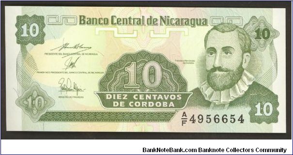 Nicaragua 10 Centavo 1991 P169. Banknote