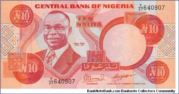 10 Naira;   Women carrying bowls on back Banknote