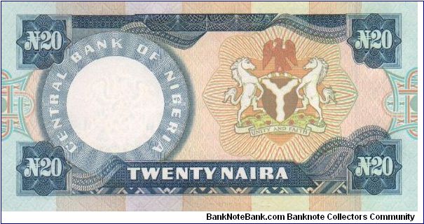 Banknote from Nigeria year 1984