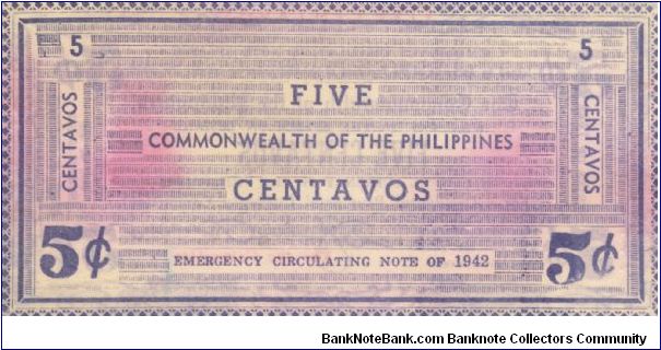 Banknote from Philippines year 1942