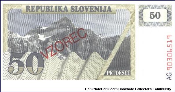 Dark gray on tan and light gray underprint.

Specimen overprint: VZOREC Banknote