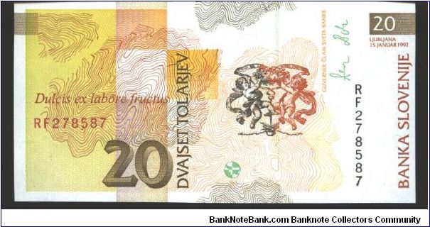 Banknote from Slovenia year 1992