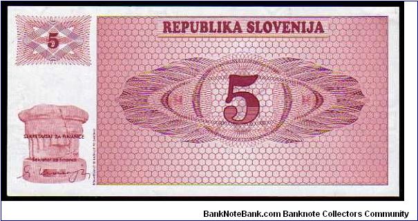 Banknote from Slovenia year 1990
