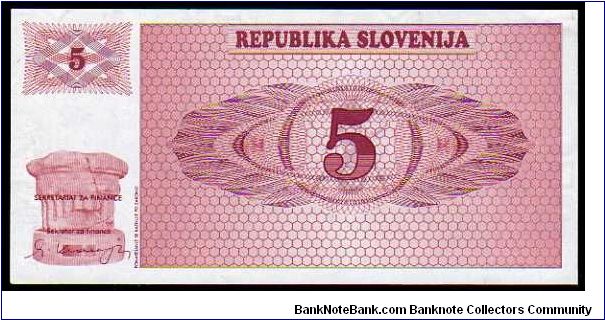 Banknote from Slovenia year 1990