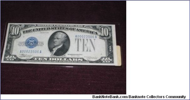 1933 $10 silver certificate, gem (FR 1700) Banknote