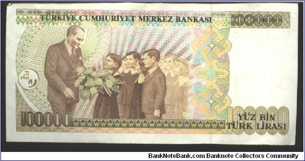 Banknote from Turkey year 1991