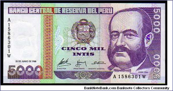 5000 Intis
Pk 137 Banknote