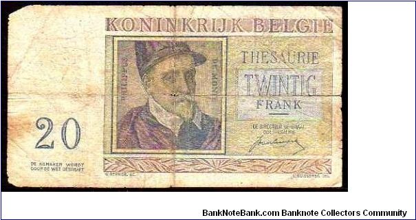 Banknote from Belgium year 1950