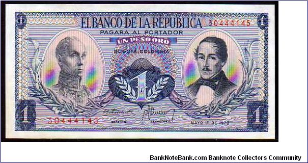 1 Peso Oro__
pk# 104__
11-05-1970 Banknote