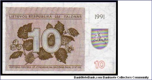 10 Talonas
Pk 35 Banknote