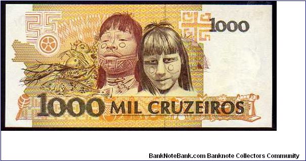 Banknote from Brazil year 1991