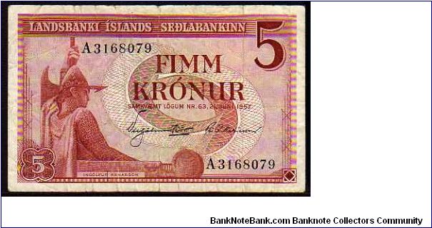 5 Kronur
Pk 37 Banknote