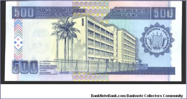 Banknote from Burundi year 1995