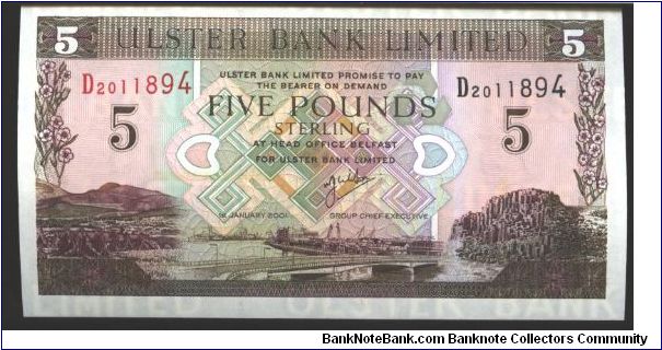 Northern Ireland

Similar to #326 331 335

Brown on multicolour underprint.

Watermark: Bank name repeated.

Signature: Wilson Banknote