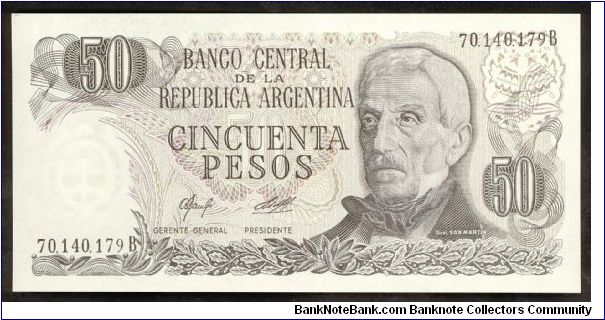Argentina 50 Pesos 1976 P301b. Banknote