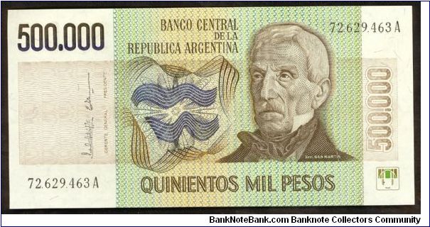 Argentina 500,000 Pesos 1980 P309. Banknote