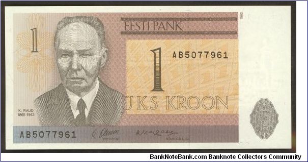 Estonia 1 Kroon 1992 P69. Banknote