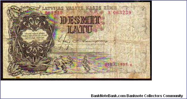 10 Latu
Pk 29a Banknote