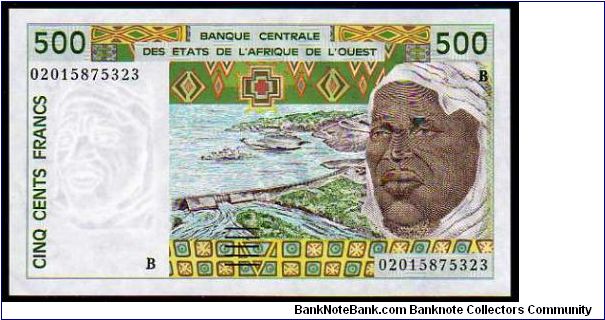 (Benin)

500 Francs
Pk 210Bg

Country Code -B- Banknote