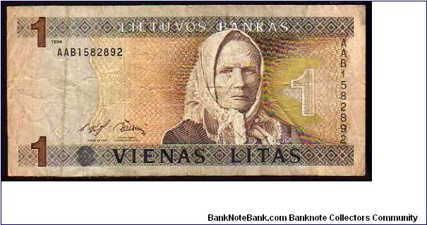 1 litas
Pk 53 Banknote
