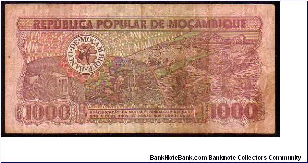 Banknote from Mozambique year 1989