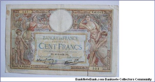 100 francs L O Merson Banknote