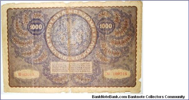 Banknote from Poland year 1919