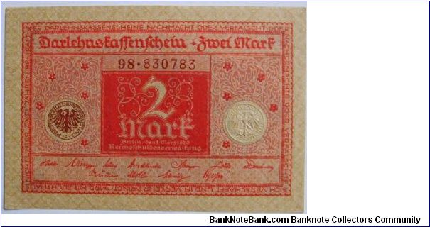 2 mark 1920 Banknote