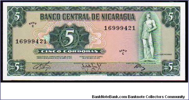 5 Cordobas
Pk 122 Banknote