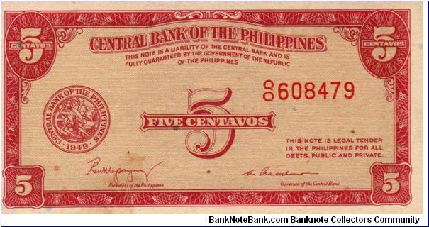 5 Centavos Banknote