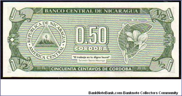 Banknote from Nicaragua year 1991