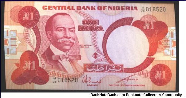 Red on orange and multicolour underprint. H. Macauley at left. Mask at center right on back.

Signature 6 Banknote