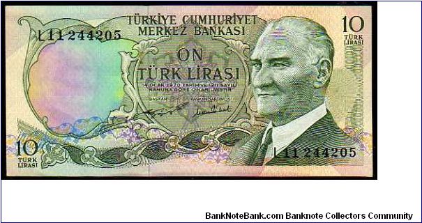 10 Turk Lirasi
Pk 186

(L.1970) Banknote