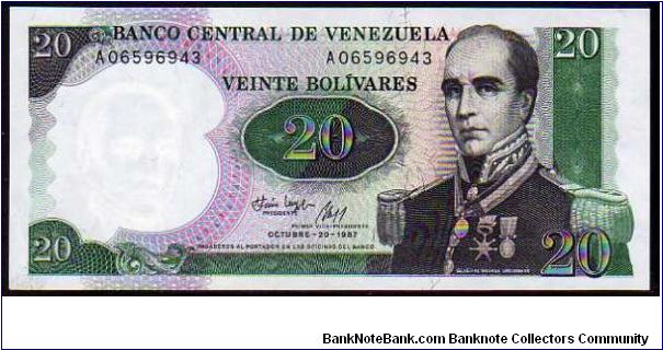 20 Bolivanos 
Pk 71 Banknote