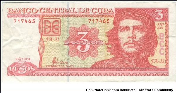 Cuba 2004 3 Pesos Banknote
