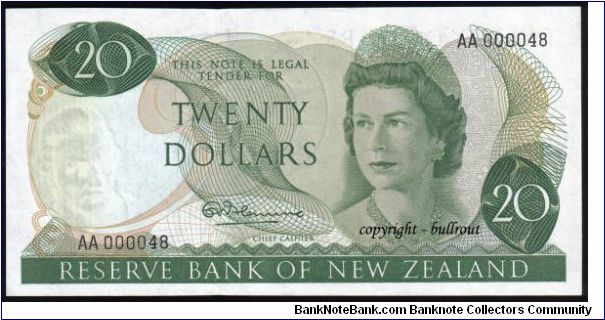 $20 Fleming AA 000048. 1st Prefix. The 48th $20 note printed. Banknote