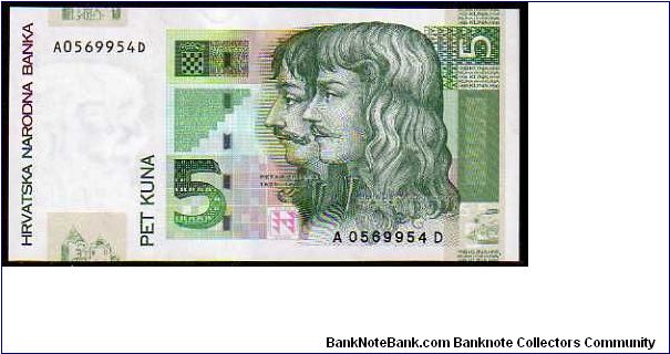 5 Kuna
Pk 37 Banknote