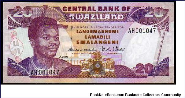 20 Emalangeni
Pk 21b Banknote