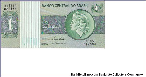 1 CRUZEIRO
B15851
027864

P # 191A-C Banknote