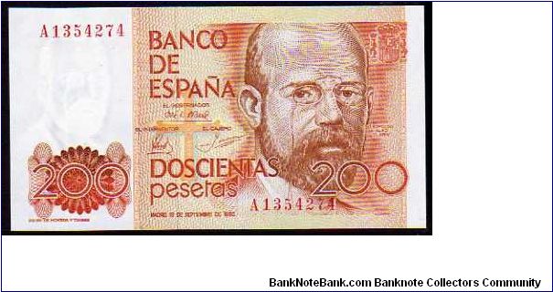 200 Pesetas
Pk 156 Banknote