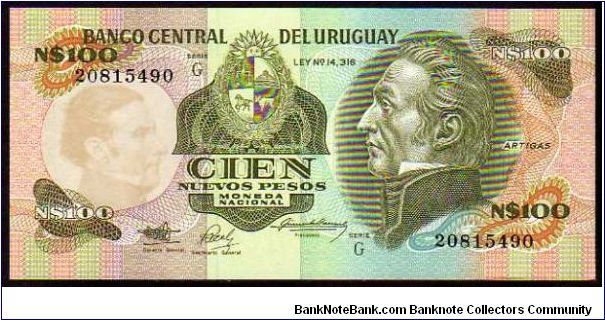 100 Nuevos Pesos
Pk 62a Banknote