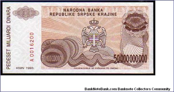 *REPUBLIC of SERBIA KRAJINA*
________________

50'000'000'000 Dinara
Pk R29
---------------- Banknote